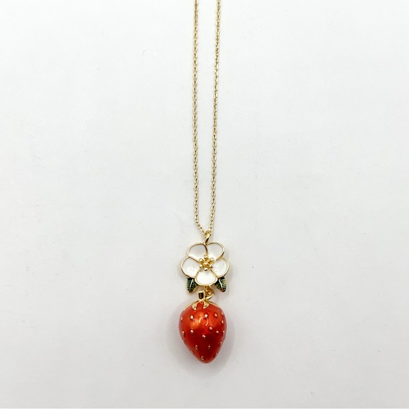 kate spade Jewelry - Kate Spade strawberry and white flower necklace